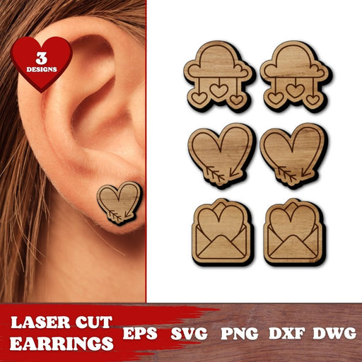 Valentines Day Acrylic Laser Cut Earrings - svgocean