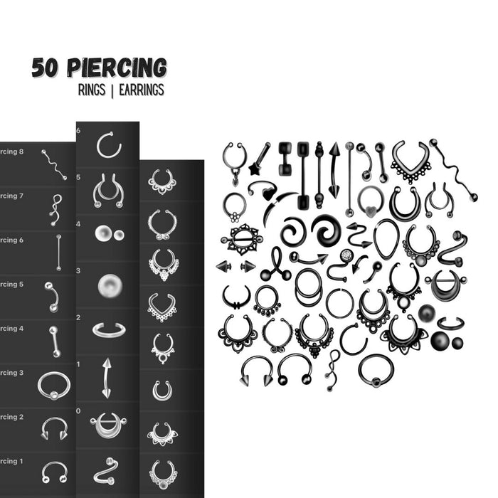 Piercing Procreate Stamps