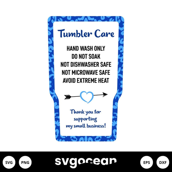 Tumbler Care Cards SVG Bundle - Svg Ocean