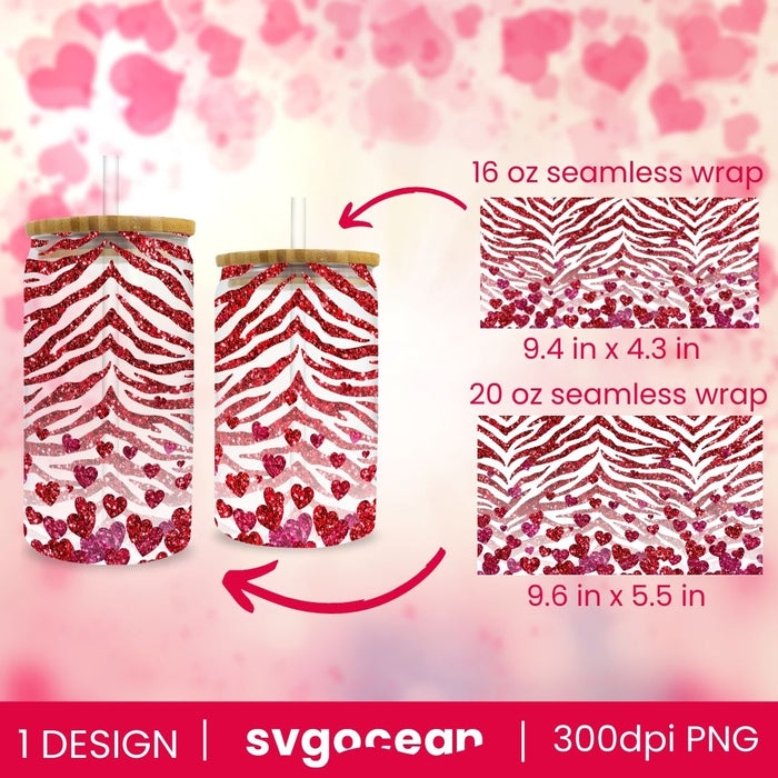 Valentine Day Glass Design Can Wrap Sublimation - svgocean