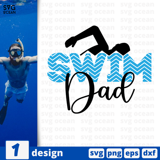 Swim dad SVG vector bundle - Svg Ocean
