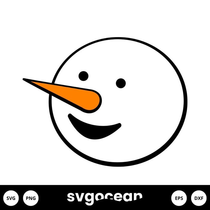 Snowman Face Svg - Svg Ocean