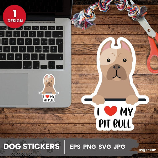 Pit Bull Sticker SVG - svgocean