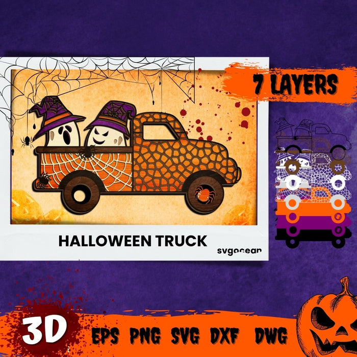 3D Halloween Truck SVG Bundle - Svg Ocean