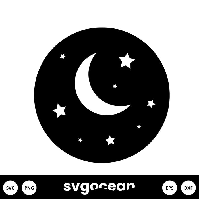 Stars And Moon Svg - Svg Ocean