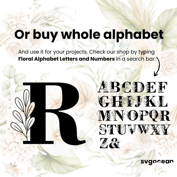 Flower Letter R SVG vector for instant download - Svg Ocean — svgocean