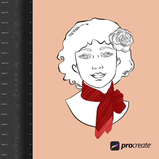 Scarf Procreate Stamps