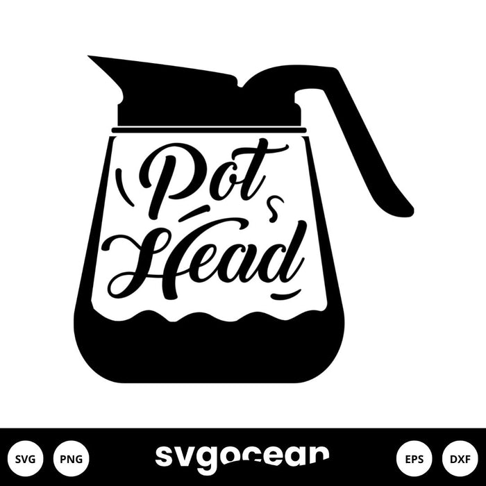 pothead coffee sticker Coffee Pot Svg vector for instant download