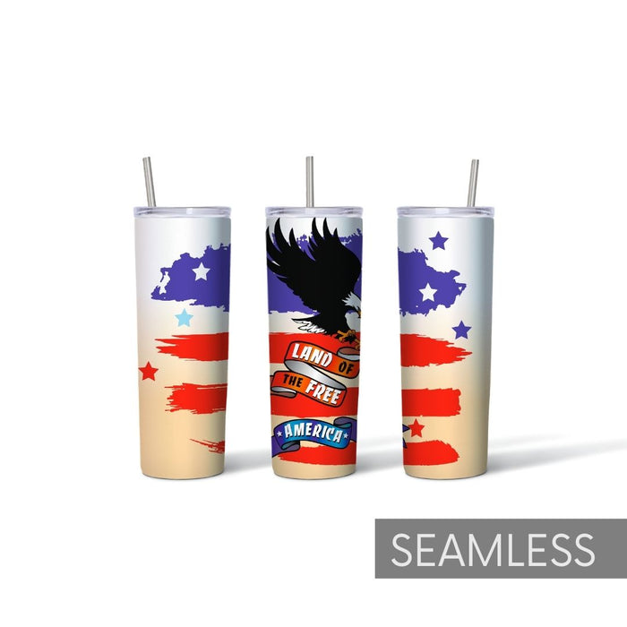 Land of the free America Tumbler Sublimation