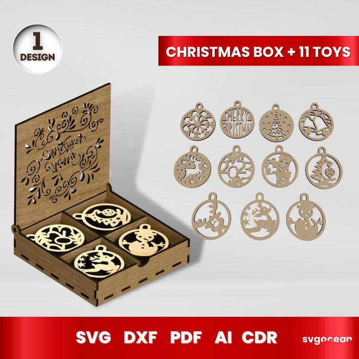 Christmas Box Laser Cut - Svg Ocean