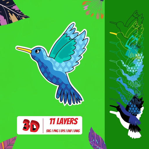 3D Hummingbird SVG Cut File - Svg Ocean
