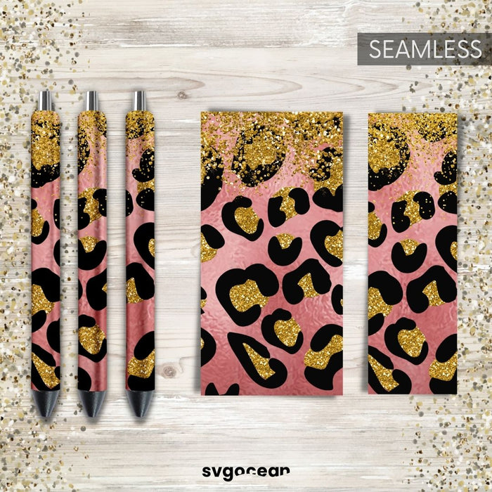 Pen Wraps Leopard Glitter Bundle - Svg Ocean