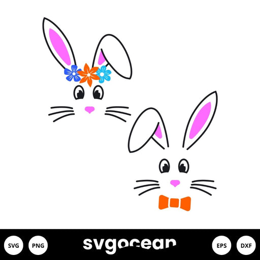 Bunny Faces Svg - Svg Ocean