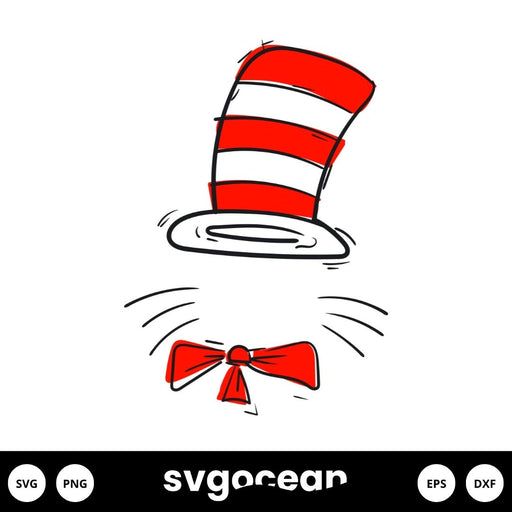 Cat In The Hat Svg - Svg Ocean