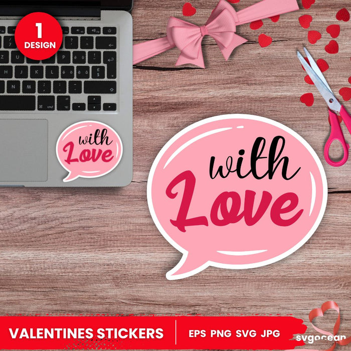 Valentines Day printable sticker - svgocean