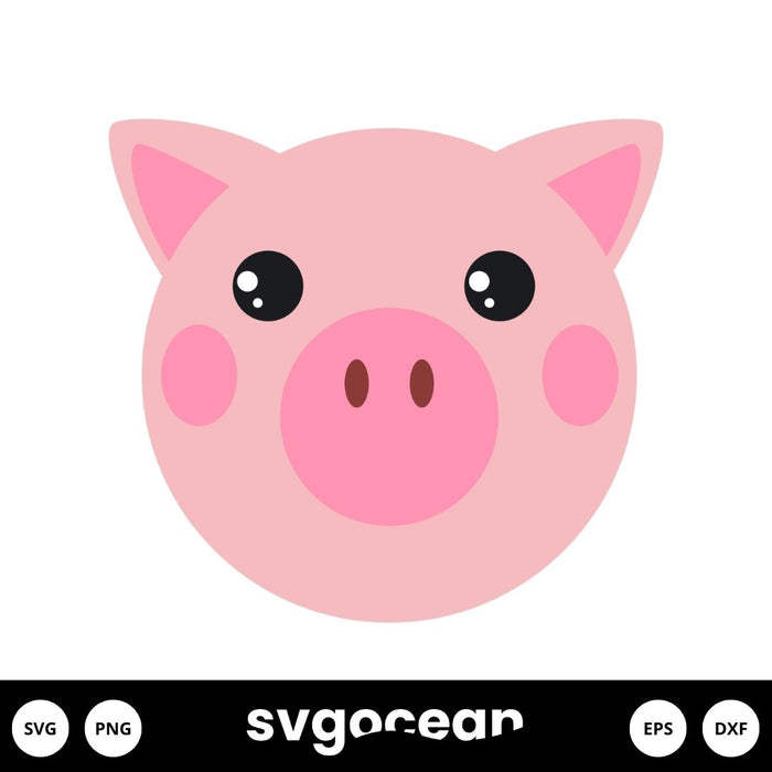 Pig Face Svg - Svg Ocean