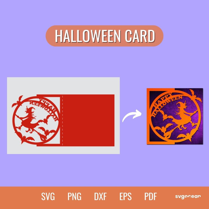Happy Halloween Card Svg Template - Svg Ocean