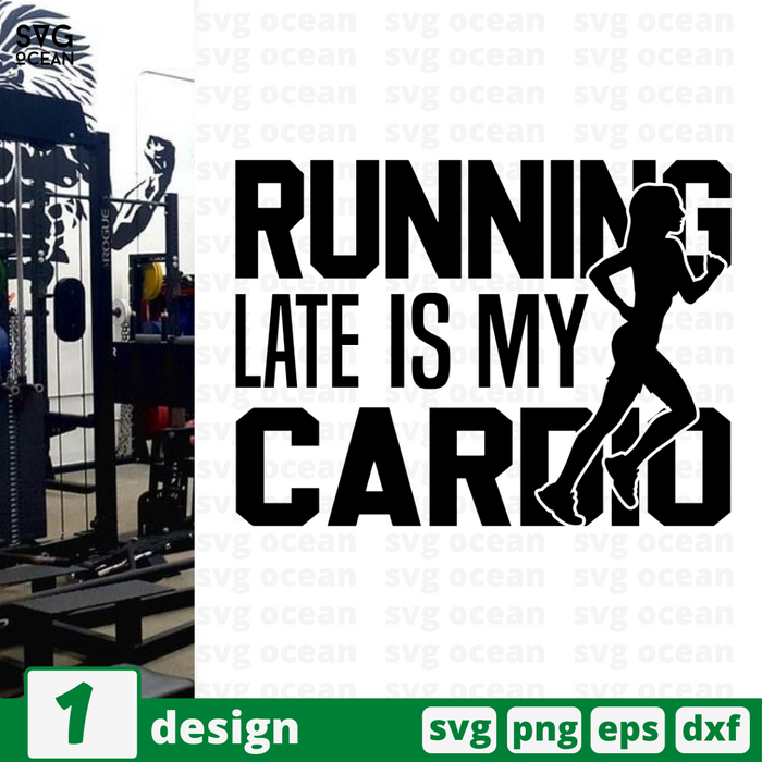 Running late is my cardio woman SVG vector bundle - Svg Ocean