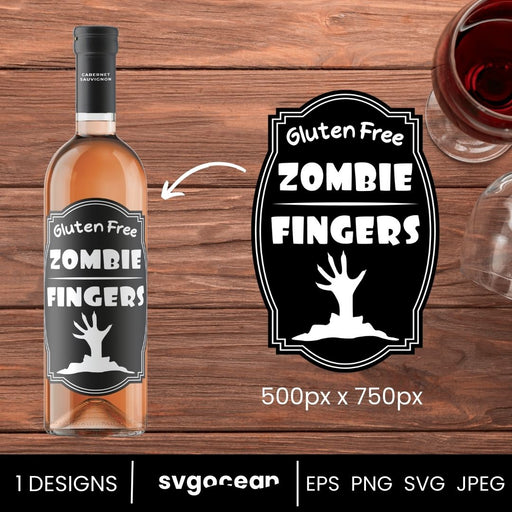 Zombie Fingers Bottle Labels Svg - Svg Ocean