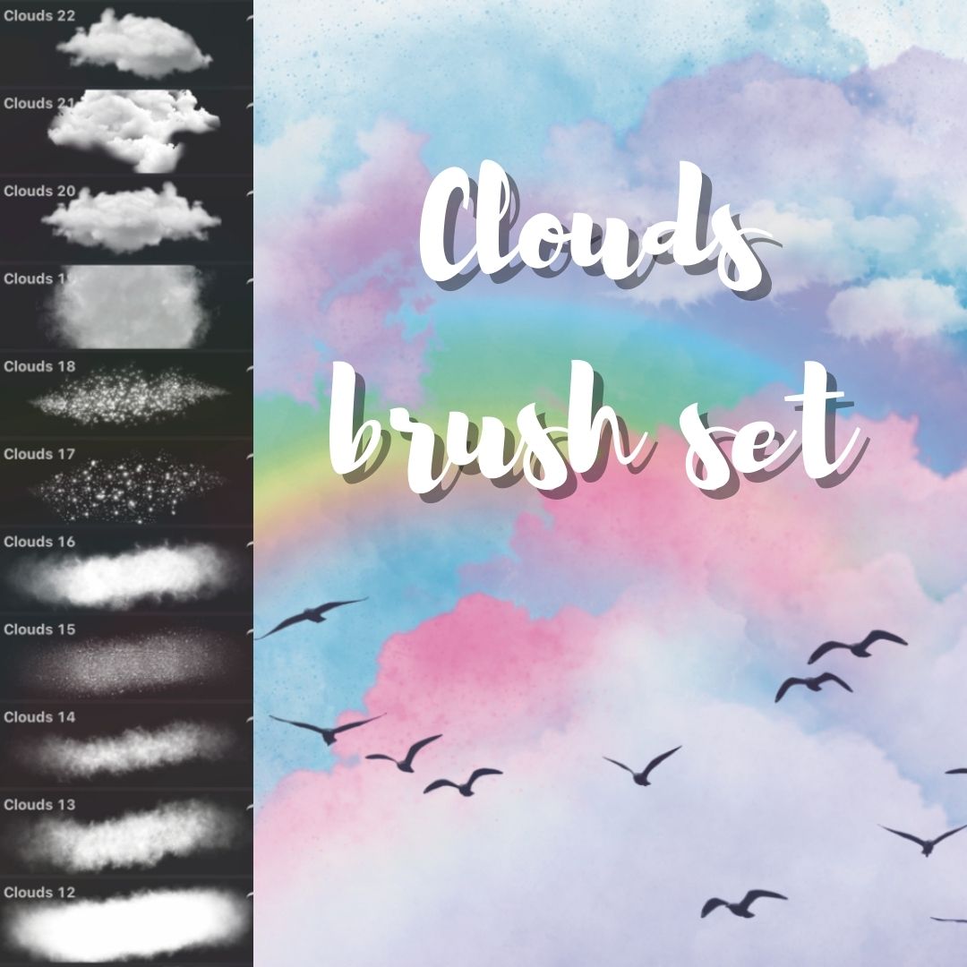 Cloud Procreate Brushes vector for instant download - Svg Ocean — svgocean