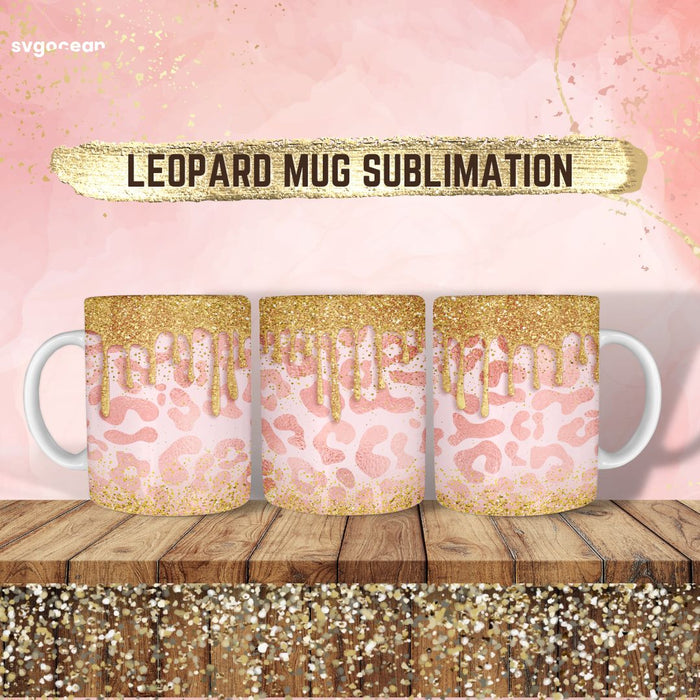 Leopard Glitter Mug Sublimation - Svg Ocean