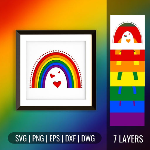 LGBT Rainbow Shadowbox SVG - Svg Ocean