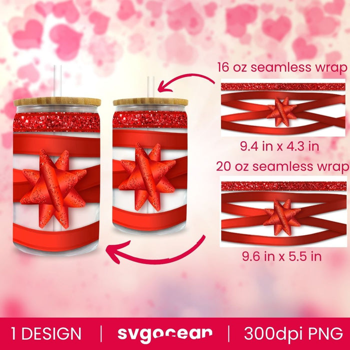 Valentines Libbey Glass Can Wrap Sublimation - svgocean