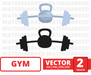 Barbell and Kettlebell svg