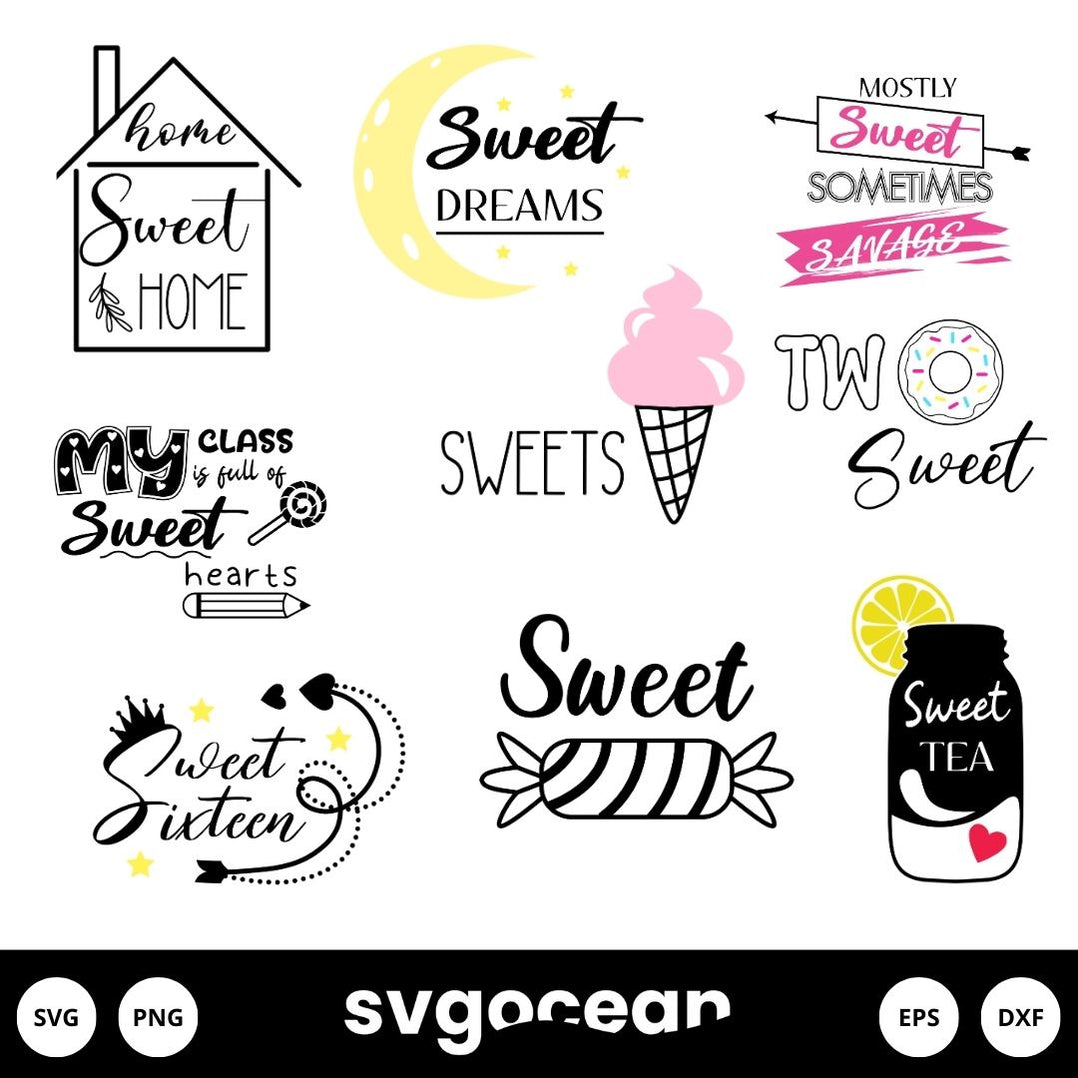 Sweet SVG Bundle vector for instant download - Svg Ocean — svgocean