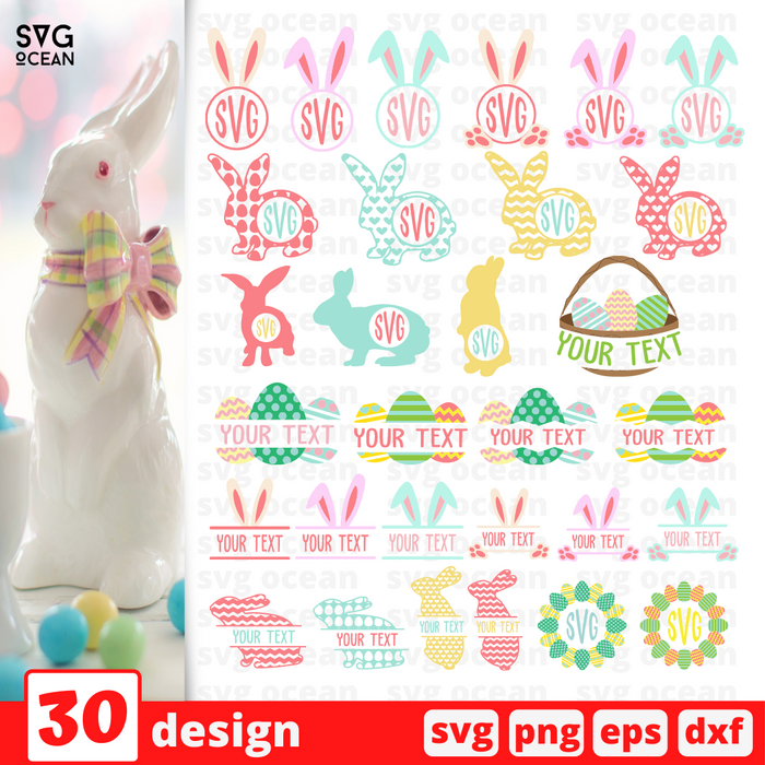 Easter Monogram SVG Bundle