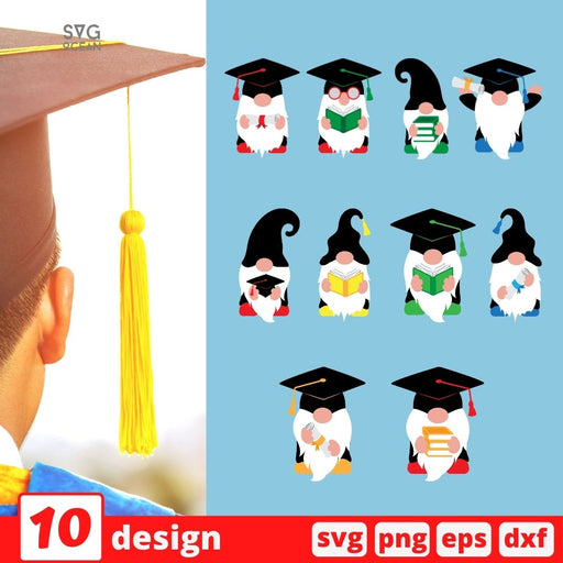 Graduation Gnome SVG Bundle