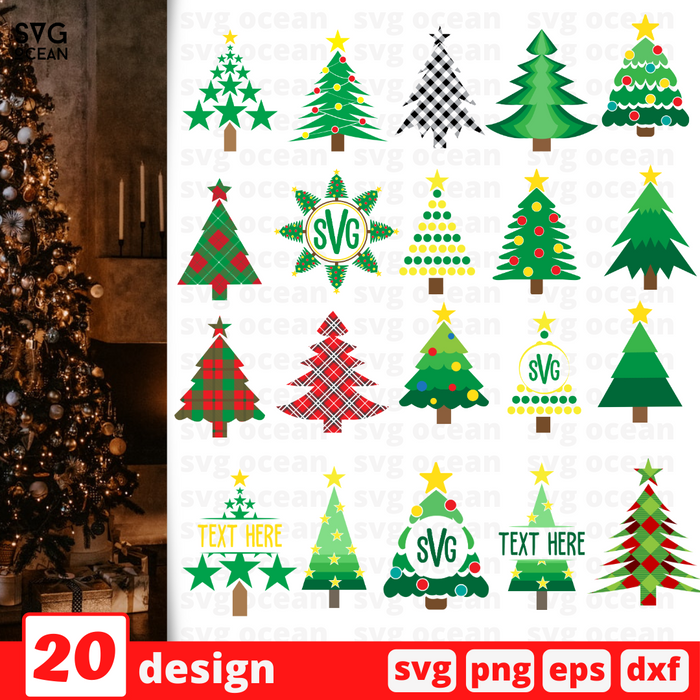 Christmas tree SVG vector bundle - Svg Ocean