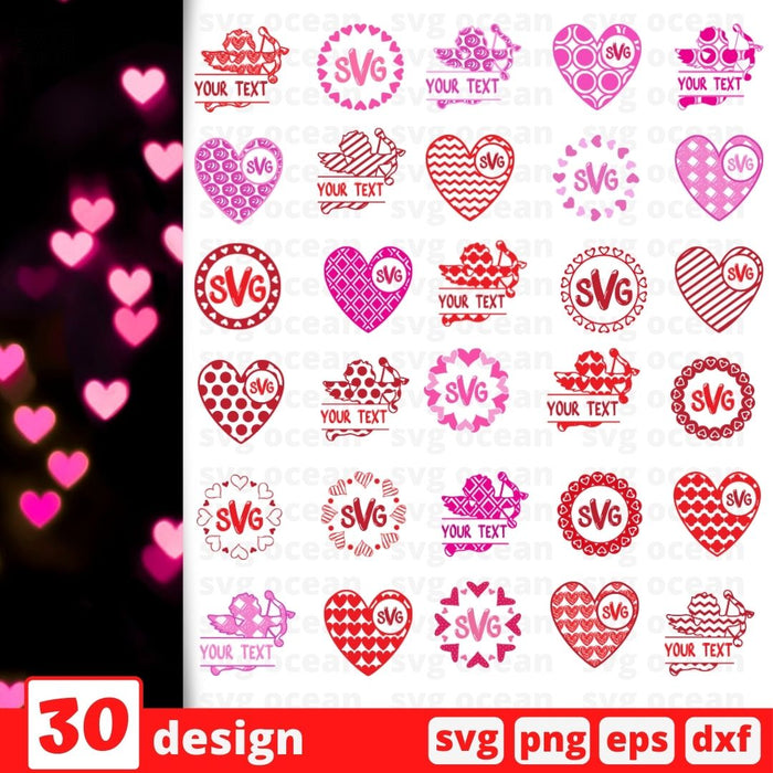 Valentine monogram SVG Bundle