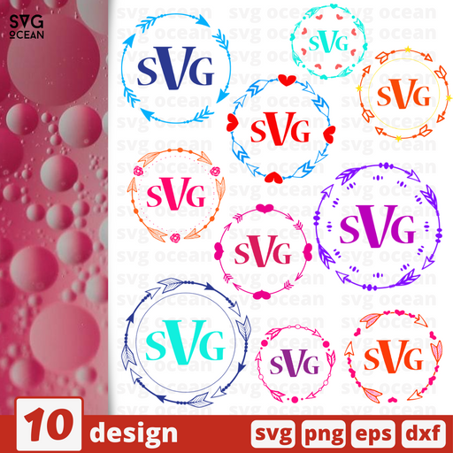 Monogram frames arrow SVG vector bundle - Svg Ocean