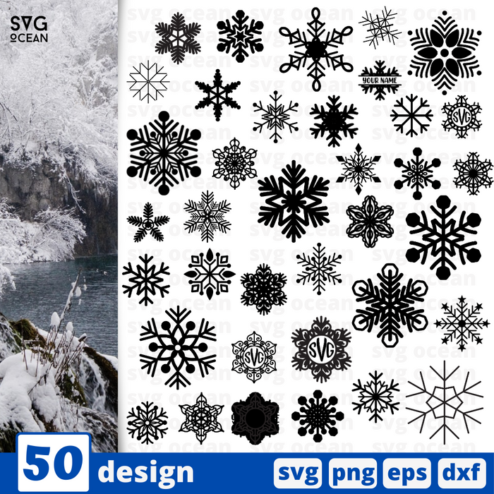 Snowflakes SVG vector bundle - Svg Ocean