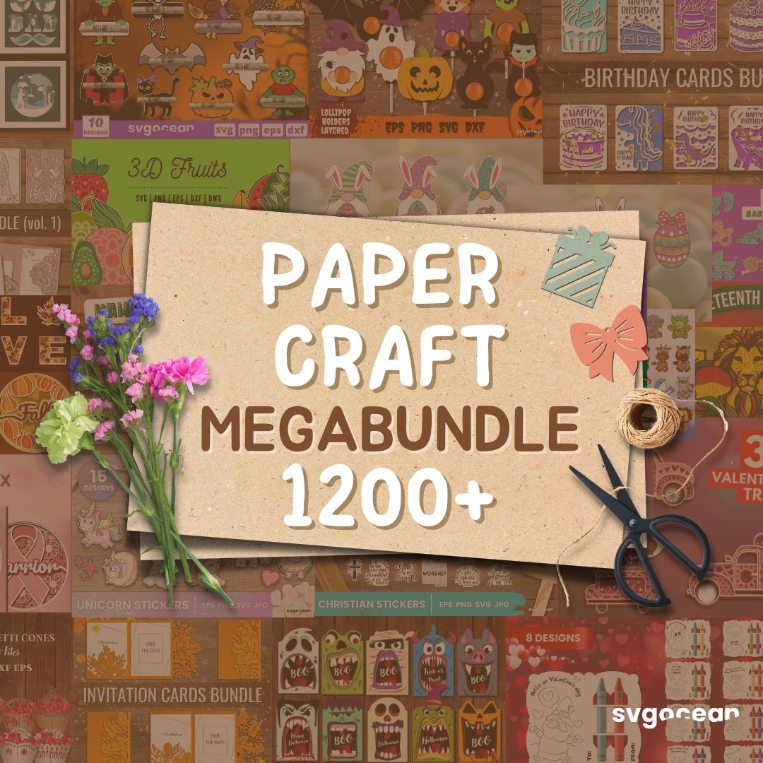 Paper Craft SVG Megabundle vector for instant download - Svg Ocean ...