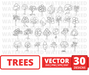 Trees outline svg