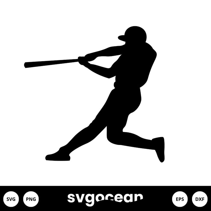 Baseball Player Silhouette Batting PNG & SVG Design For T-Shirts