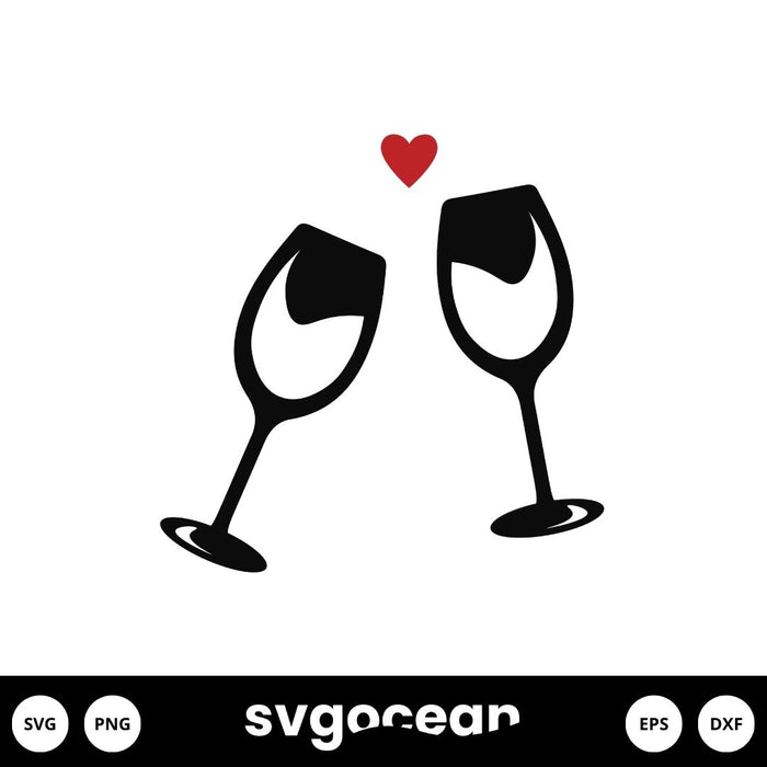 Wine Glasses SVG - svgocean