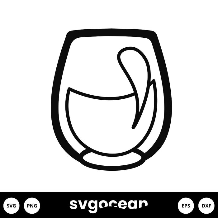 Stemless Wine Glass SVG - svgocean