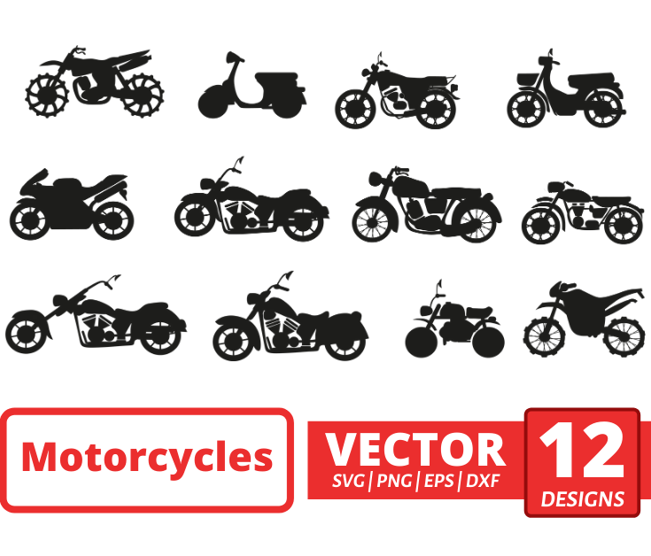 Motorcycles silhouette svg
