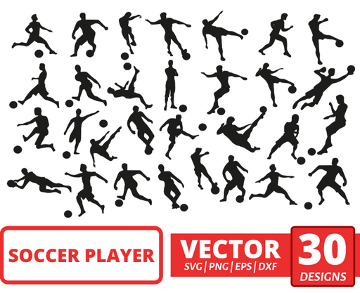 Soccer player silhouette svg