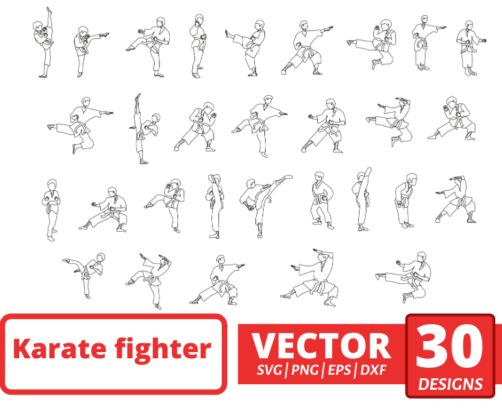Karate fighter outline svg