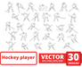 Hockey players outline svg