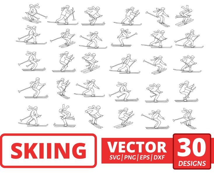Skiing outline svg