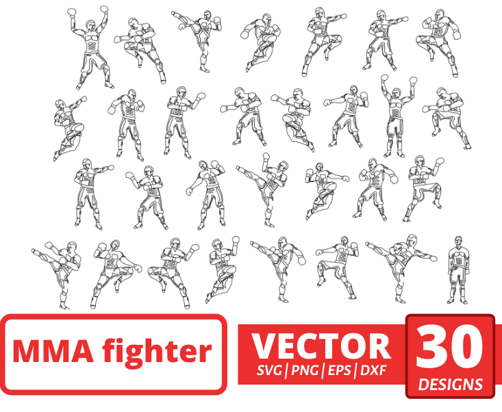 Infighting Svg MMA fighter SVG bundle vector for instant download - Svg Ocean — svgocean