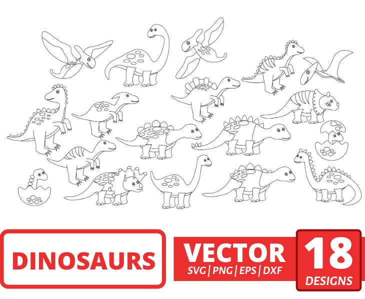 Dinosaurs outline svg